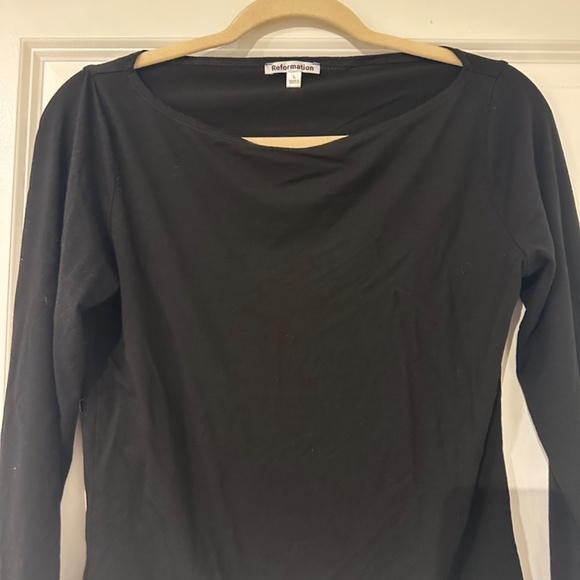 Reformation Long Sleeve Blouse - Black - Picture 2 of 6